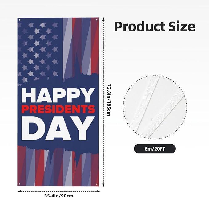 Presidents Day Door Banner: 36x73 Inch Patriotic Party Decor