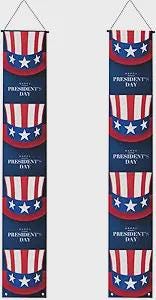 Presidents Day Porch Banner, Patriotic Party Decor (12x71 Inch)