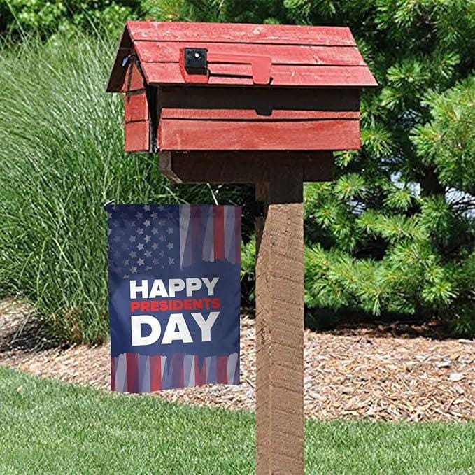 Happy Presidents Day Garden Flag Double Sided Outdoor Yard Banner 12 by 18 Inch