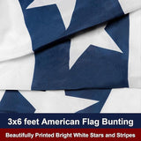 American Flag Bunting: 3x6 Foot Patriotic Porch Banner