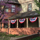 Pleated Fan Flag Bunting (2 Pack) - Patriotic 3x1.5 ft American Banner