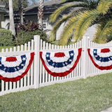 American Flag Bunting 8-Pack, Patriotic Porch Decor (1.5x3 Ft)