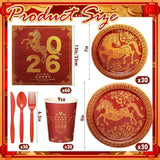 210 Pcs Chinese New Year Party Supplies Dinnerware Set For 30 Guests 2026