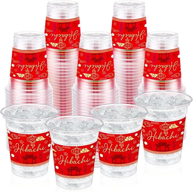 50 Pcs Hibachi Party Supplies Japanese Disposable Cups For Asian Party