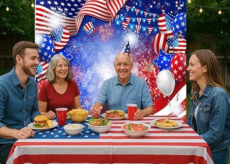 7x5ft Patriotic Photography Backdrop American Flag Balloon President Day Party Banner