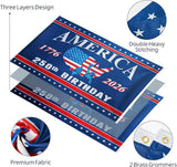 America 250 Flag 3x5 Ft Double Sided 3 Layers President Day Birthday Decoration