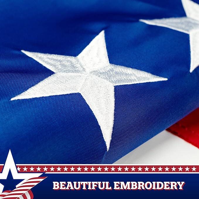 Betsy Ross American Patriotic Bunting Flag 13 Stars 7 Stripes Decorative 20x8 Feet