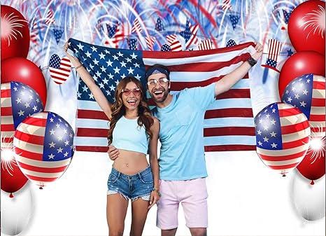 7x5ft US Flag President Day Photography Background Patriotic Party Banner