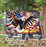 America President Day Backdrop Banner 71x43 Inch US Flag Bald Eagle Patriotic Party