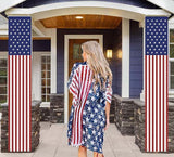President Day Decorations Memorial Day Indoor Outdoor Hanging American Flag Banners 2 Pcs