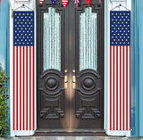 President Day Decorations Memorial Day Indoor Outdoor Hanging American Flag Banners 2 Pcs