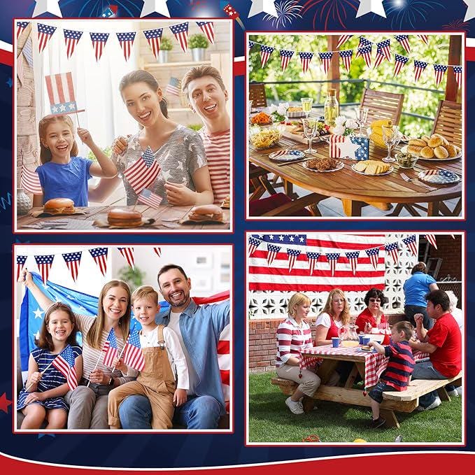 58Ft USA Flag Pennant Banner President Day Red White Blue Stars Stripes Party Decorations