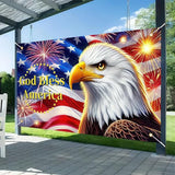 President Day Background Banner 71x43 Inch US Flag Bald Eagle Patriotic Party Supplies