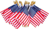 Presidents Day Mini American Flags on Stick Patriotic Yard Patio Decor 12 Pcs