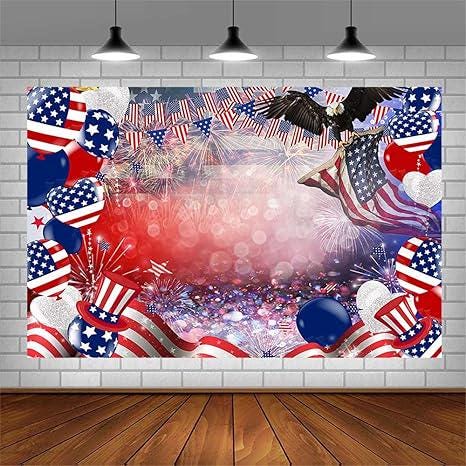 7x5ft Presidents Day Backdrop Patriotic American Flag Eagle Photo Shoot Decorations