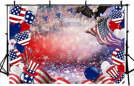 7x5ft Presidents Day Backdrop Patriotic American Flag Eagle Photo Shoot Decorations