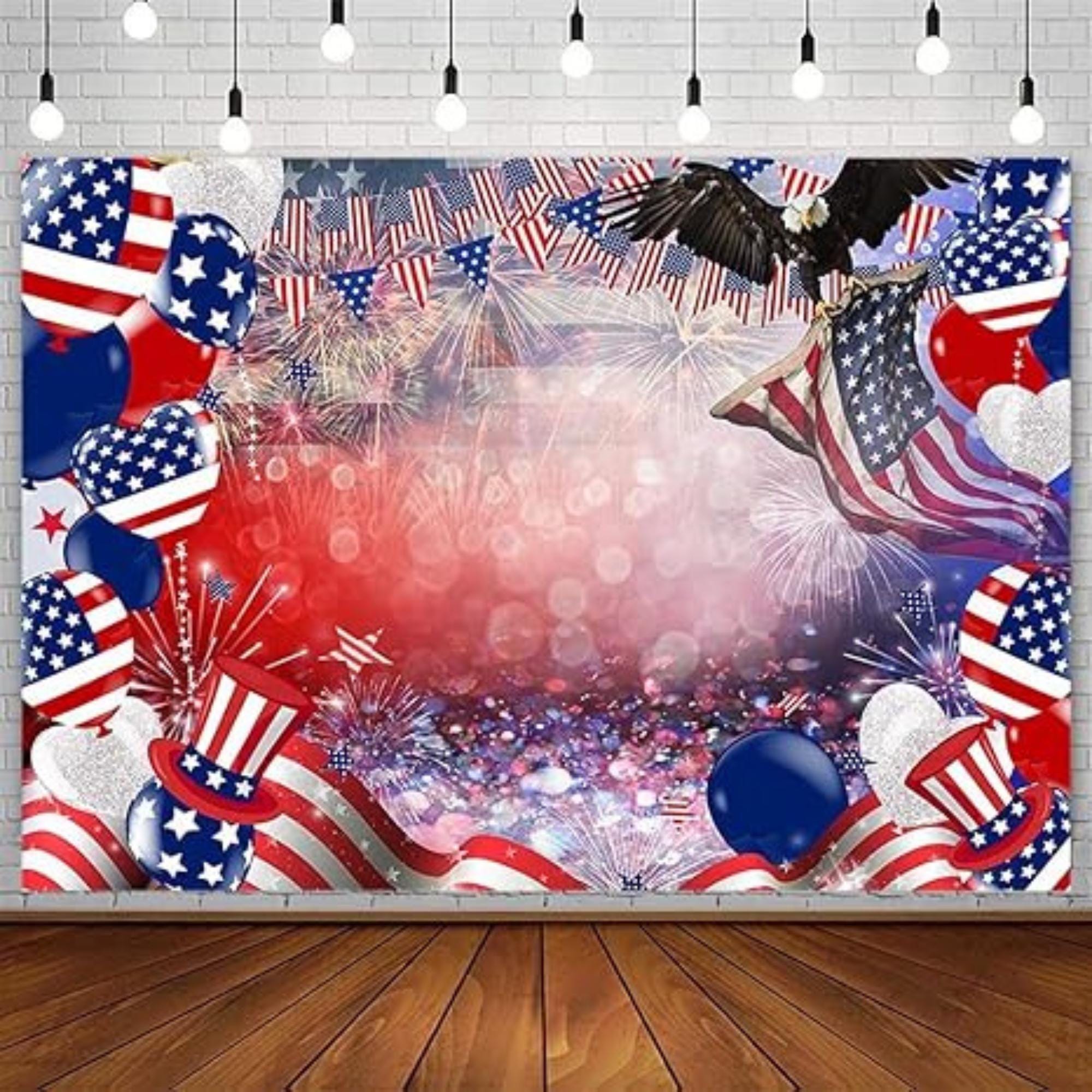 7x5ft Presidents Day Backdrop Patriotic American Flag Eagle Photo Shoot Decorations