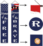 American Flag Patriotic Soldier Porch Sign Banner Yard Indoor Outdoor Presidents Day Decor