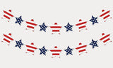 Patriotic Star Garland Banner Red White Blue Stars Presidents Day Holiday Hanging Decor