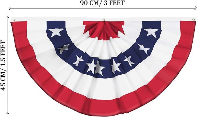 American Flag Bunting Patriotic Pleated Fan Flag USA Outdoor Presidents Day Set 8