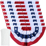 American Flag Bunting Patriotic Pleated Fan Flag USA Outdoor Presidents Day Set 8