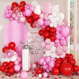 Valentine's Day Balloon Arch Kit: Red, Pink, White Confetti, 168 Piece