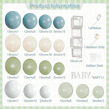 Dusty Blue Sage Green Balloon Arch Kit 132pcs for Baby Shower Gender Reveal Party