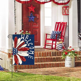 Patriotic President Day Garden Flag Double Sided Floral Daisy Yard Decoration
