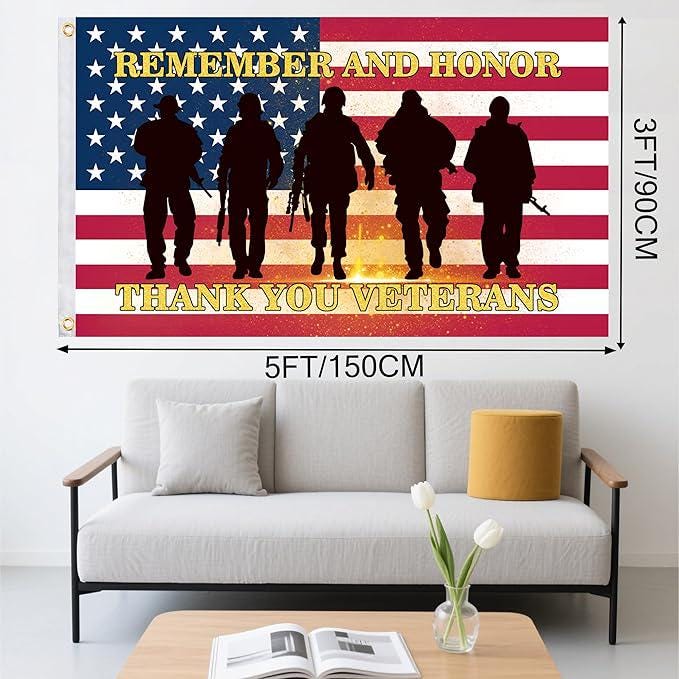 Veteran Flag Double Sided Patriotic American Yard Garden Decoration