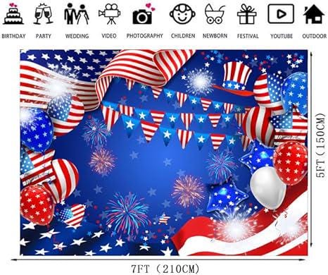7x5ft President Day American Flag Photography Backdrop Memorial Veterans Day Banner