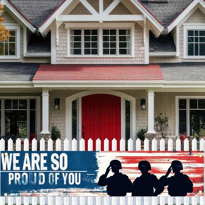 President Day Backdrop Banner 118x20 Inch Patriotic Veterans Day Outdoor Decoration