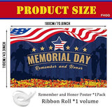 Memorial Day Patriotic Backdrop Banner Photography Remember Honor President Day Decor