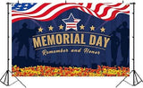 Memorial Day Patriotic Backdrop Banner Photography Remember Honor President Day Decor