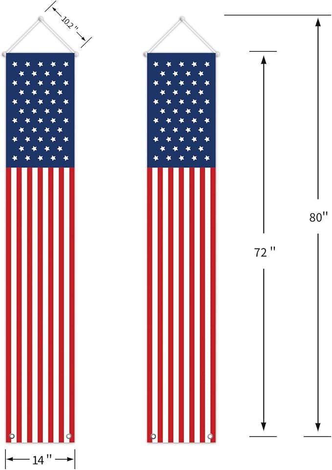 President Day Banner Patriotic Yard Sign Memorial Party Decoration