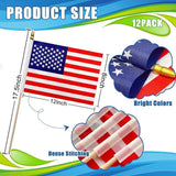 Mini American Flags, 12 Pack - Patriotic Party Decorations