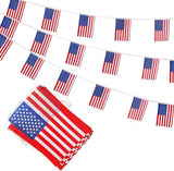 American Flags USA String Banner for President Day Patriotic Events 33 Feet 30 Flags