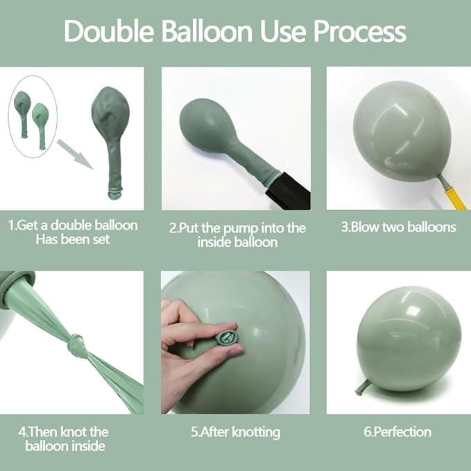 Dusty Blue Green Balloon Arch Kit Pastel Sage Jungle Baby Shower Party
