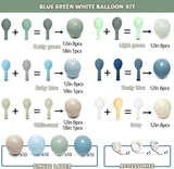 Dusty Blue Green Balloon Arch Kit Pastel Sage Jungle Baby Shower Party