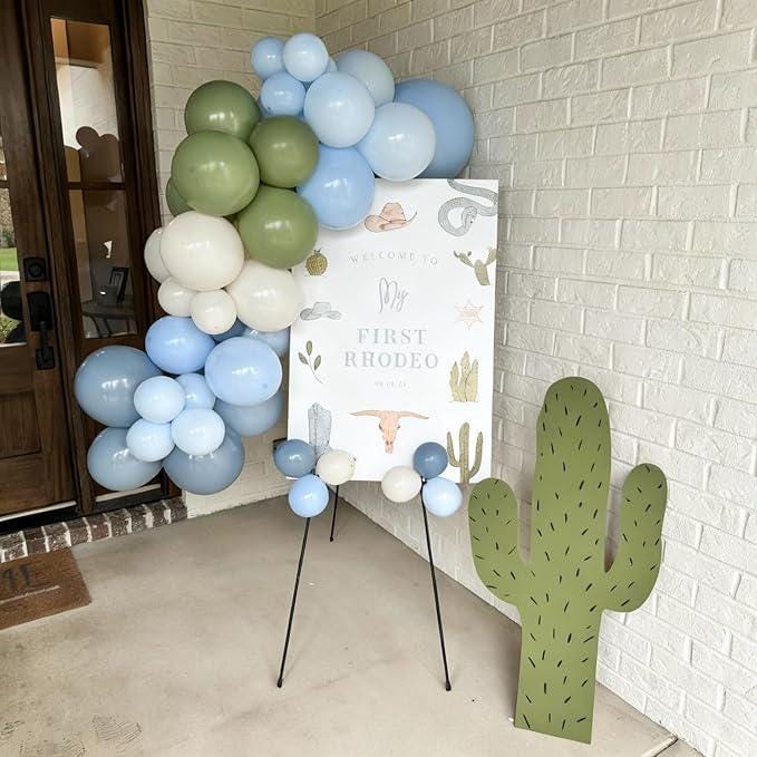 Sage Green Dusty Blue Balloon Kit 60pcs Pastel Baby Shower Wedding Party