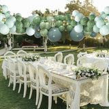 137pcs Dusty Blue Sage Green Balloon Garland Kit Pastel Baby Shower Party