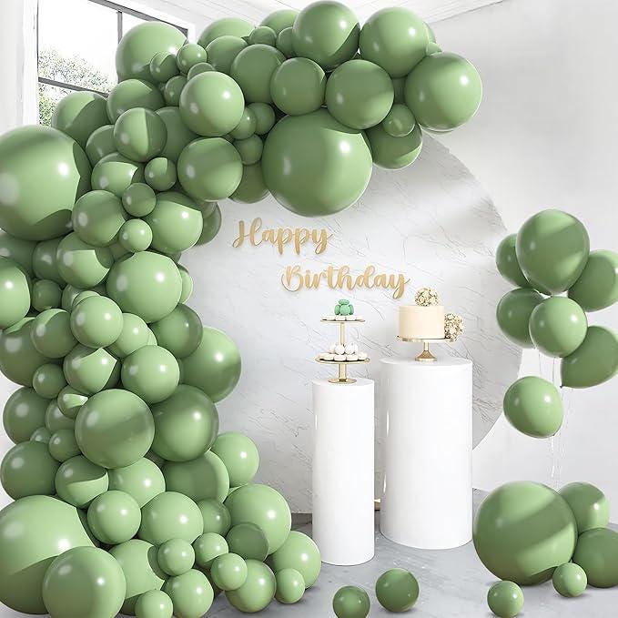 153pcs Sage Green Balloon Arch Garland Kit Olive Pastel Baby Shower Party