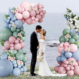 124pcs Pink Blue Green Balloon Arch Kit Pastel Baby Shower Birthday Party