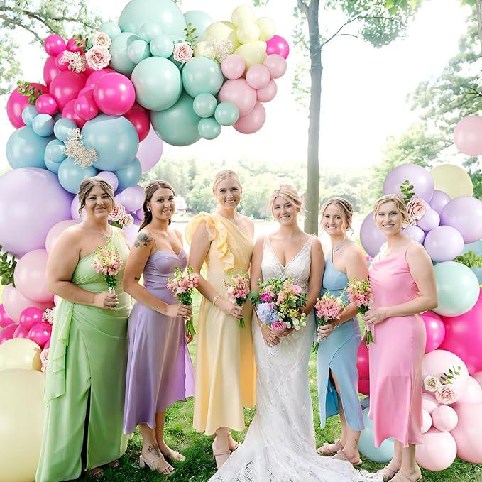 124pcs Wildflower Balloon Arch Kit Pastel Baby Shower Birthday Party
