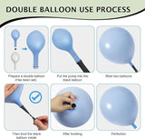 Dusty Green Blue Balloon Garland Double Stuffed Baby Shower Birthday Wedding Party