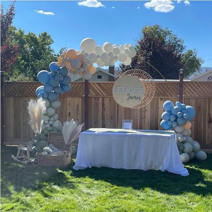 Dusty Green Blue Balloon Garland Double Stuffed Baby Shower Birthday Wedding Party