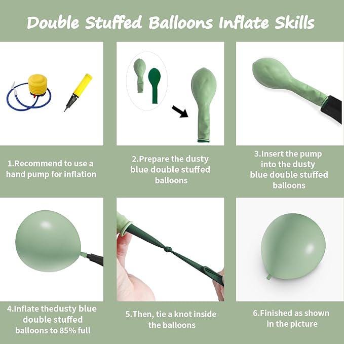 Double Stuffed Sage Green Balloon Arch Kit Pastel Baby Shower Wedding Party