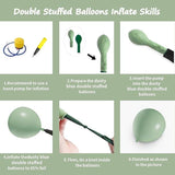 Double Stuffed Sage Green Balloon Arch Kit Pastel Baby Shower Wedding Party