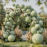 Double Stuffed Sage Green Balloon Arch Kit Pastel Baby Shower Wedding Party