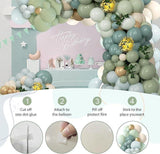 151pcs Dusty Blue Green Balloon Arch Kit Pastel Baby Shower Wedding Party