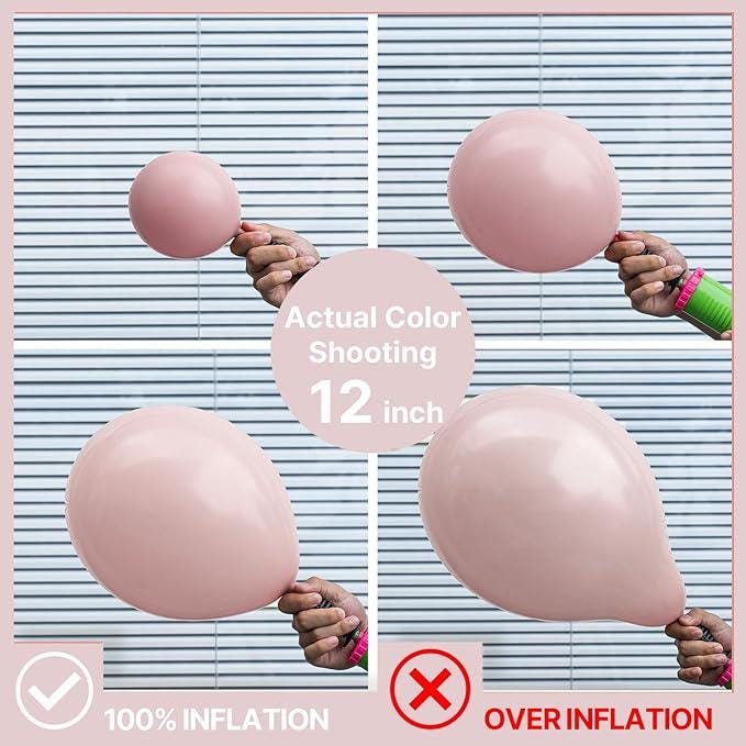 Dusty Pink Balloon Set 140pcs Mixed Sizes for Birthday Baby Shower Party Decor